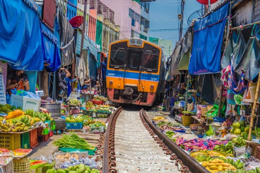 Floating Market & Train Market Half-Day Trip from Bangkok